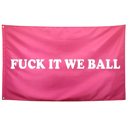 Seekamit pink flag front view for dorm room decor and meme vibes.