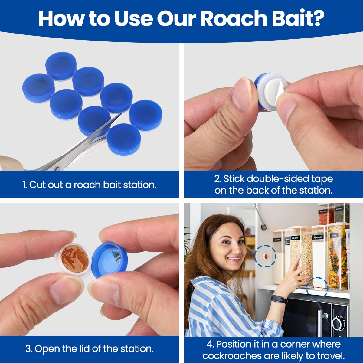 SEEKDIT 32-pack bait protects hidden areas like kitchens and bathrooms