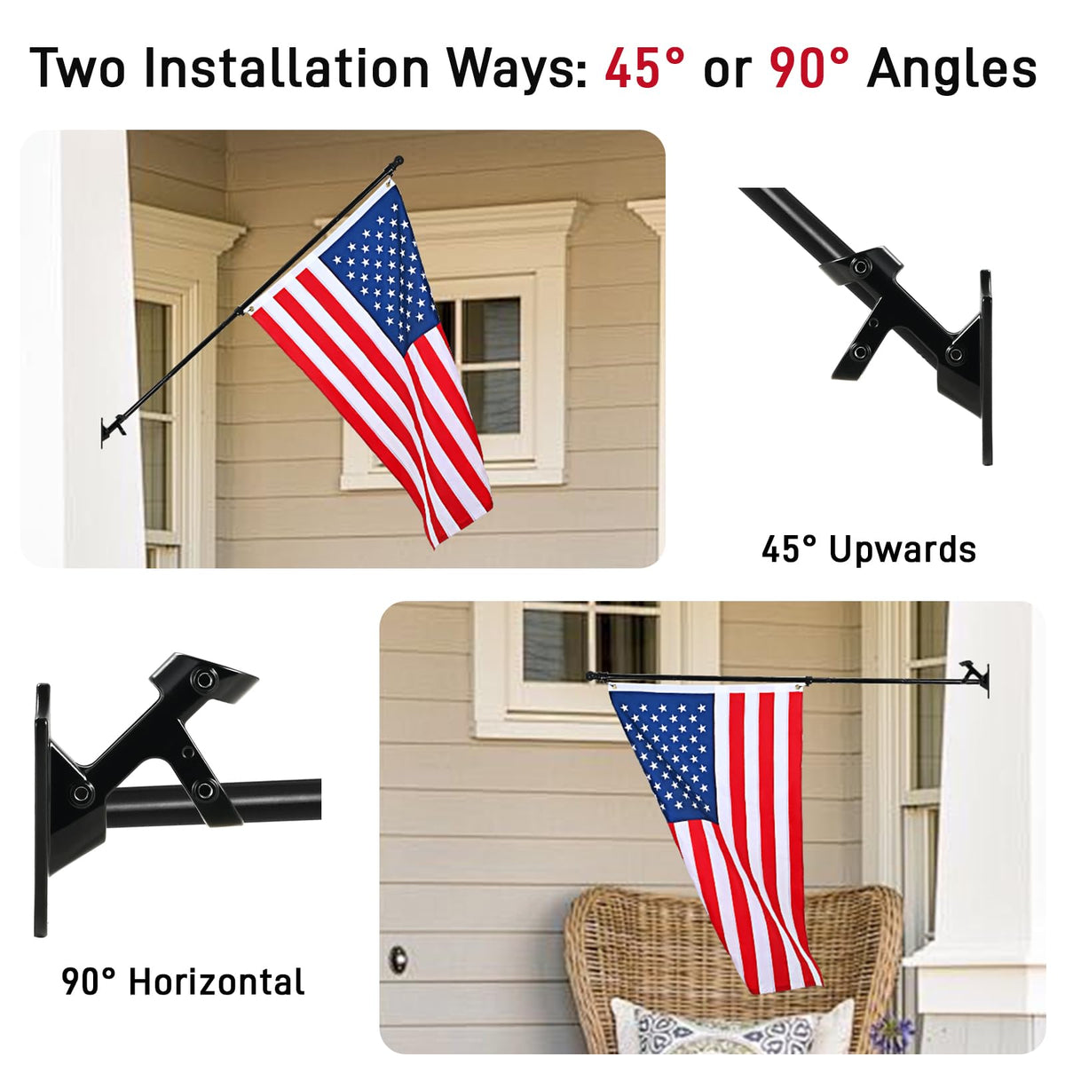 SEEKNEW five-section flag pole, adjustable length from 1.3ft to 6ft