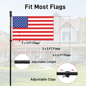 SEEKNEW 1-inch-diameter flag pole close-up, robust construction resists bending