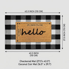 SEEKSEE Hello Doormat at the front door setup for year-round porch use.