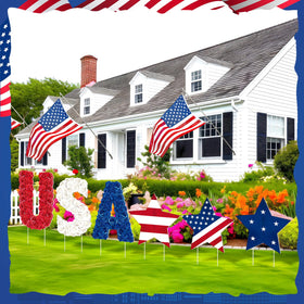 Seeloowy 4th of July yard sign letters clearly convey a patriotic message in yards