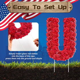 Seeloowy outdoor Independence Day signs in red white blue colors