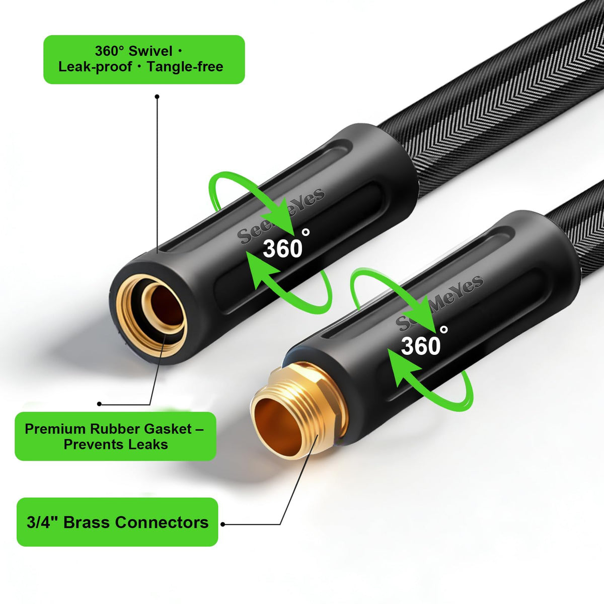 SeeMeYes anti-kink handle shows smooth watering with one-handed setup and minimal effort