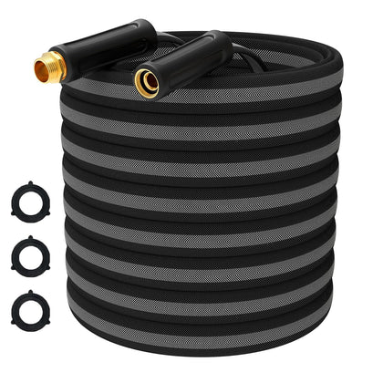 SeeMeYes 25ft garden hose extended for easy backyard watering.
