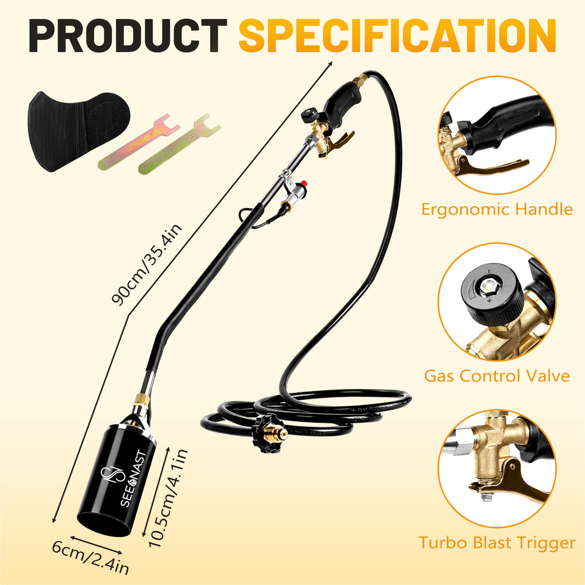 SeeNast weed torch with turbo trigger igniter for instant light and precise flame control