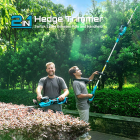 Seesii 2-in-1 electric hedge trimmer handheld mode for precision