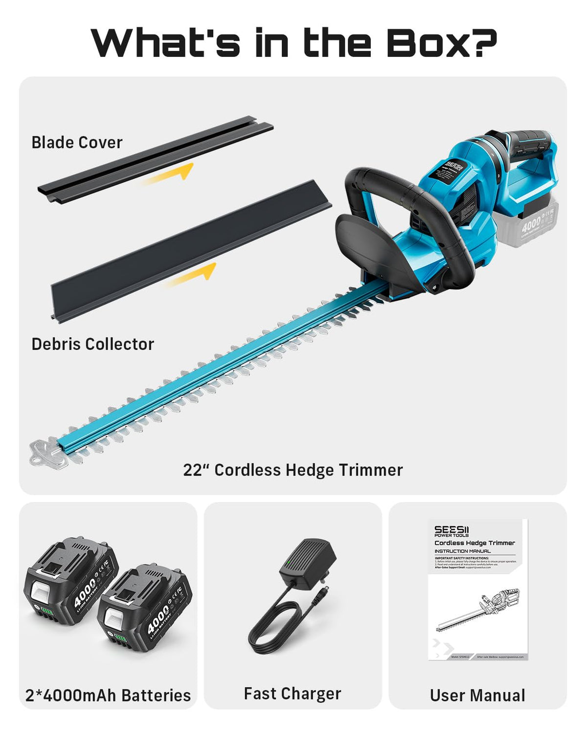 Seesii complete hedge care kit with batteries and charger