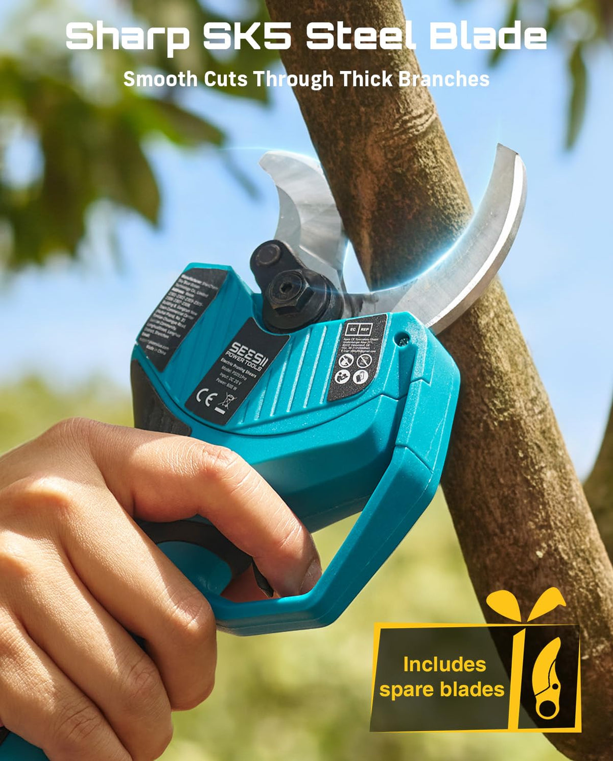 Seesii pruner with 2026 brushless motor for strong performance.