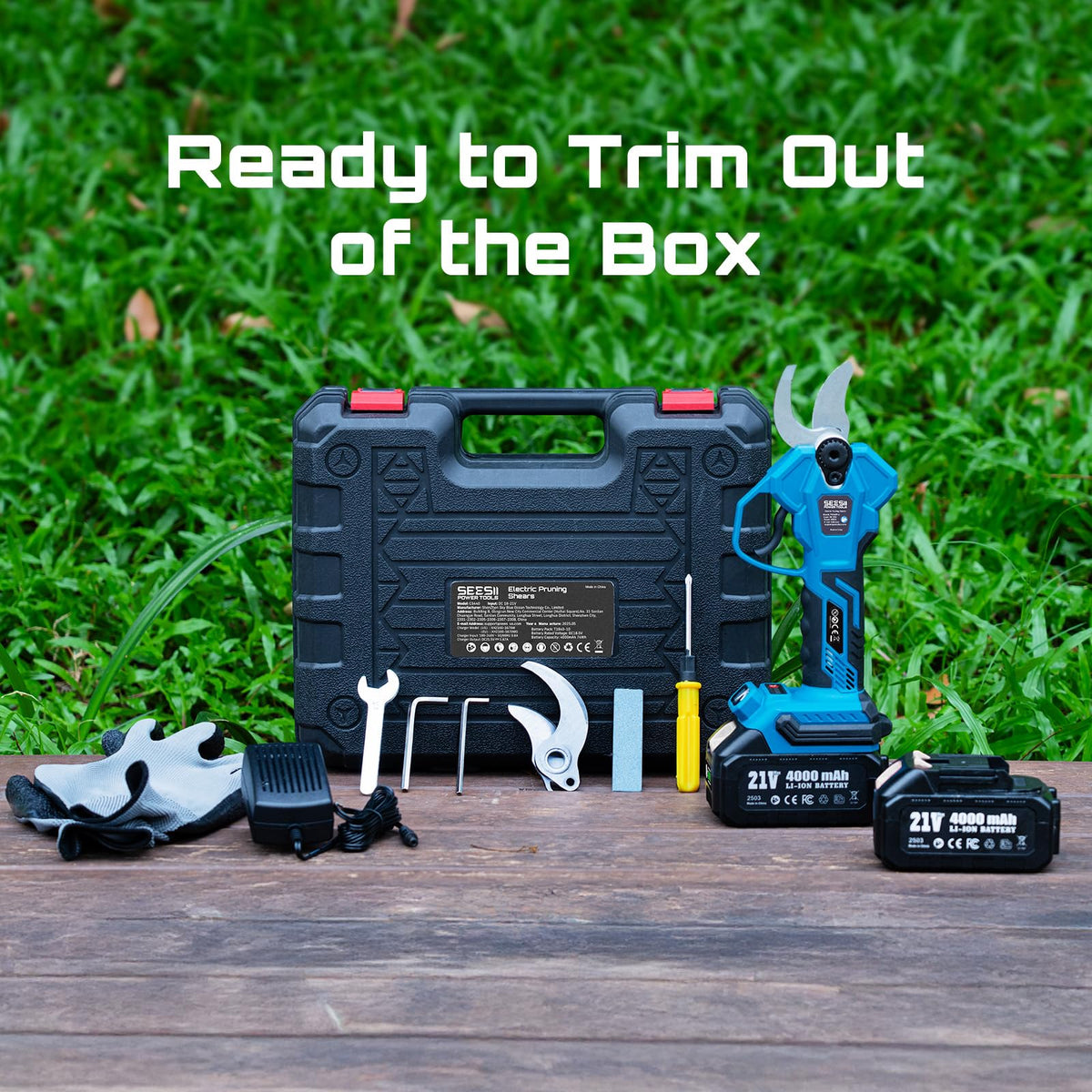 SEESII pruning shears kit with case, glove, and extra blade