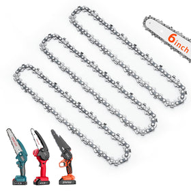 Seesii mini chainsaw replacement chain for 6-inch bars, 3-pack for quick replacements.