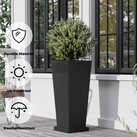 Seethmi tall planter with built-in drainage hole supports healthy moisture control.