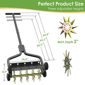 Seeutek lawn aerator ergonomic T-handle for comfortable use