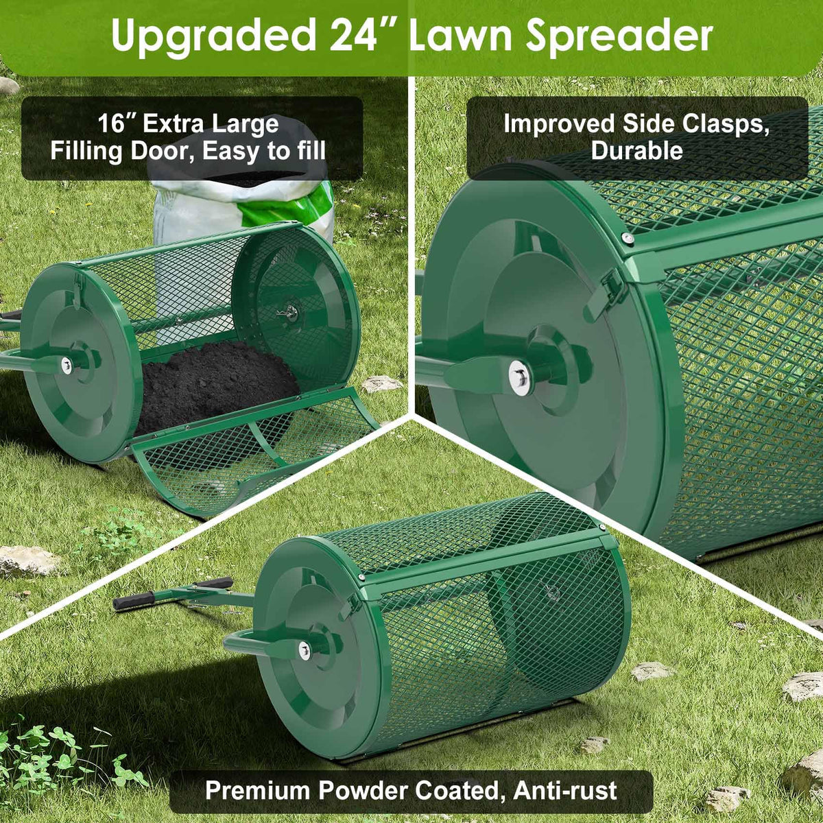 Seeutek 2.8 cu ft drum enables faster spreading with fewer trips