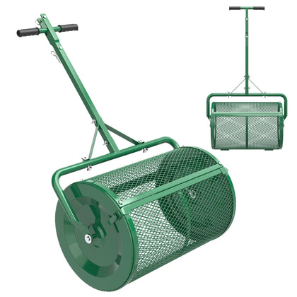Seeutek compost spreader 24-inch peat moss focus enabling even lawn coverage