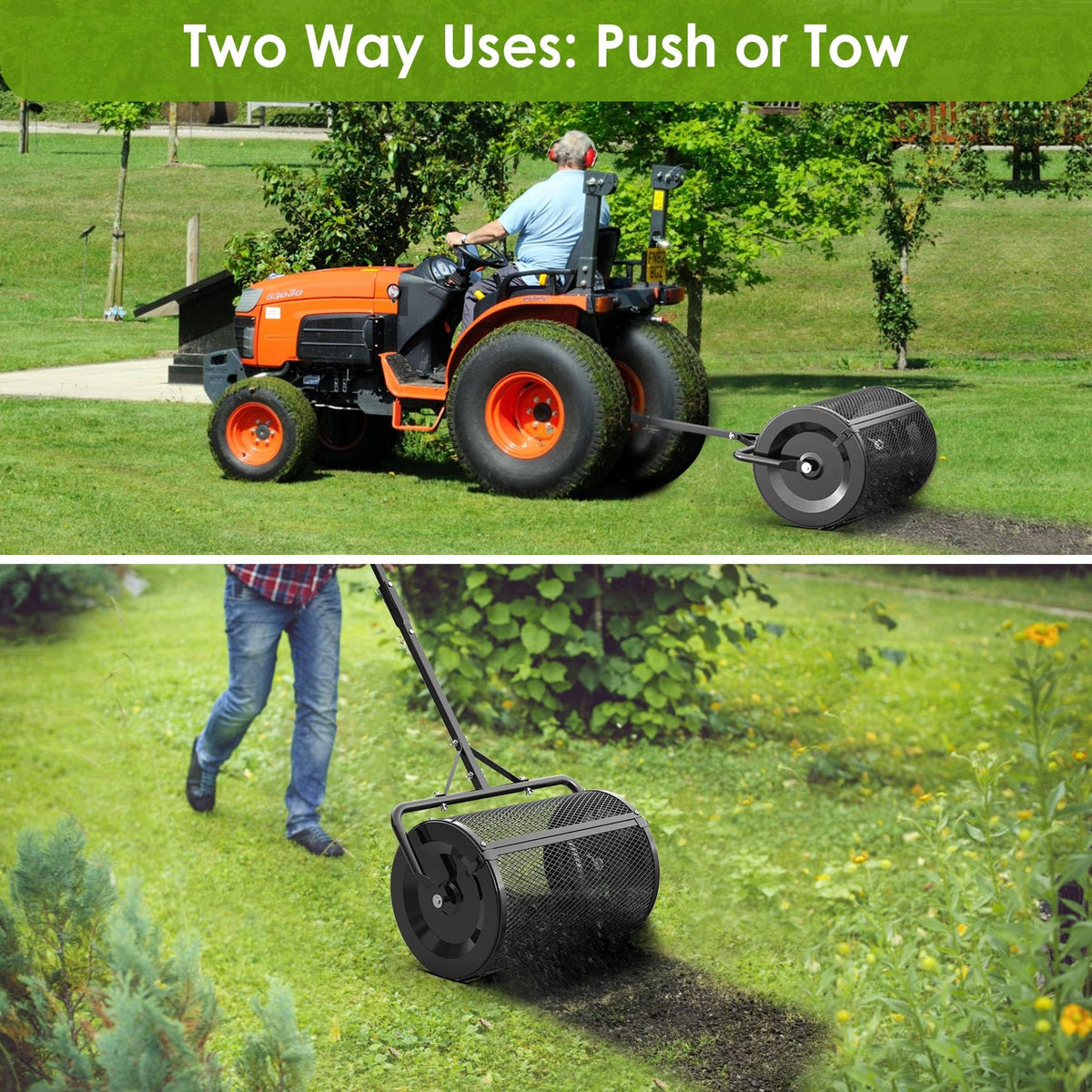 Seeutek compost spreader frame demonstrates durable steel construction for long-lasting performance