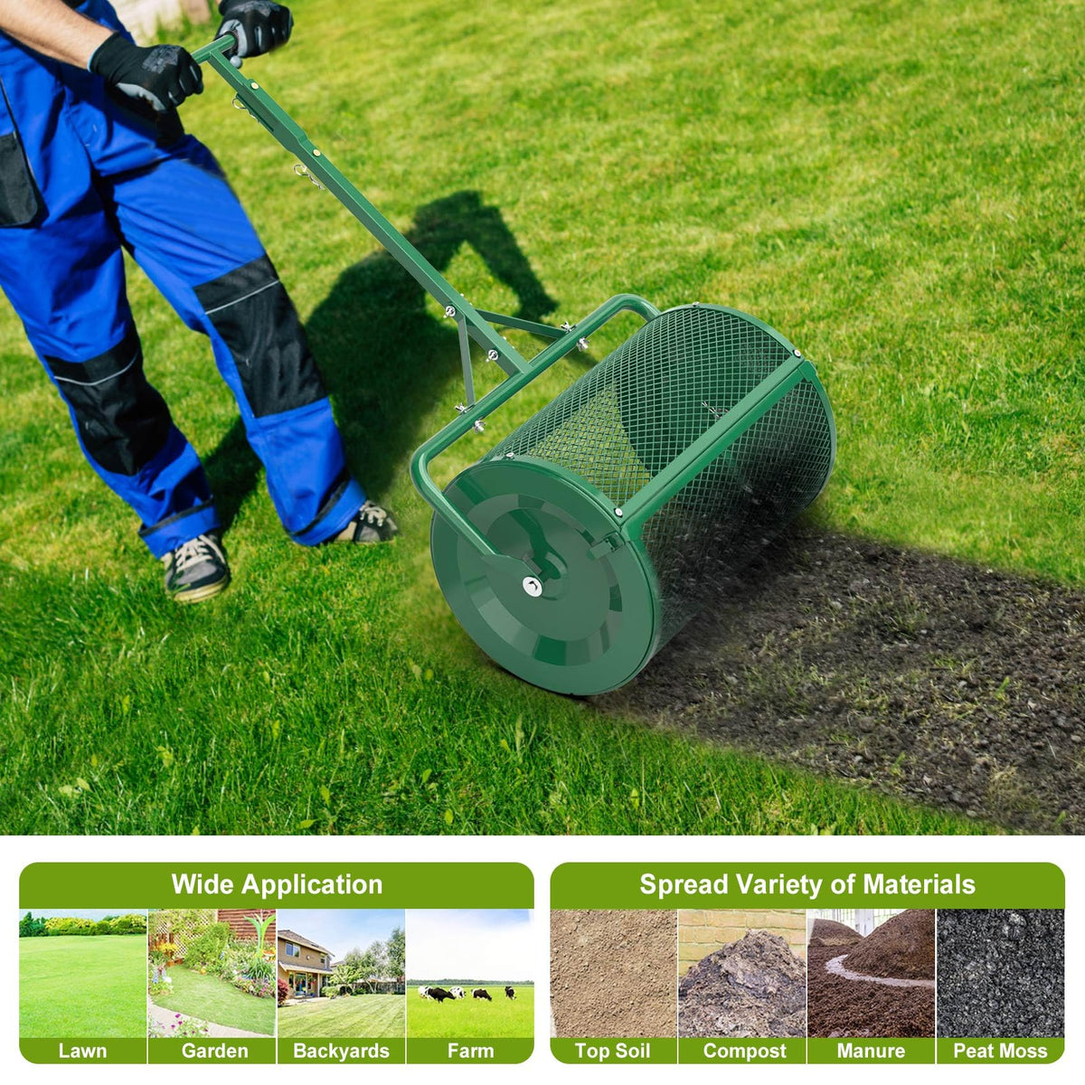 Seeutek diamond-mesh design distributes compost evenly on uneven terrain