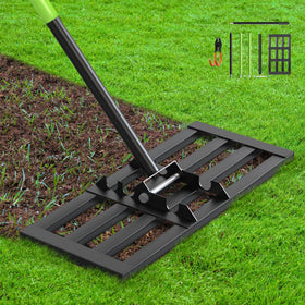 Seeutek lawn leveling rake 17x10 front view for even ground smoothing