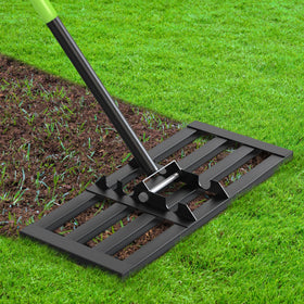 Seeutek lawn leveling rake 17x10 with square-tube design for smoother soil leveling.