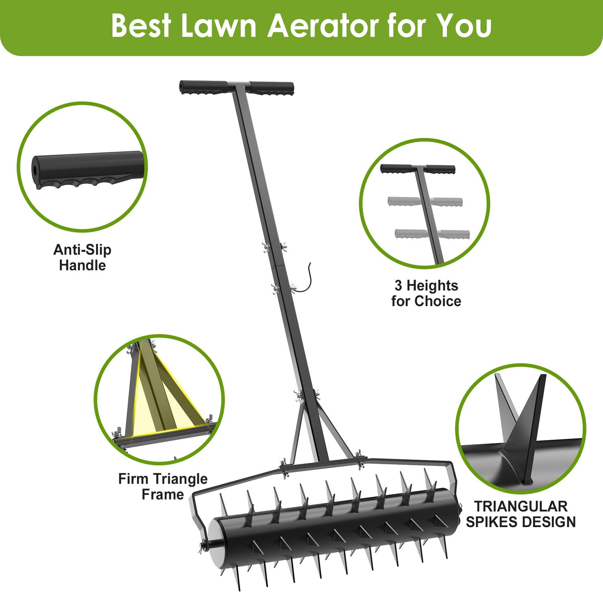 Seeutek side weight hole enables deeper aeration by adding water or sand.