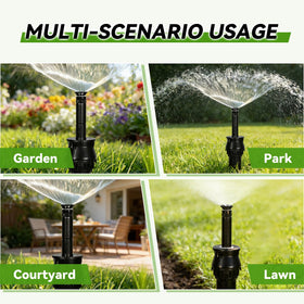 Sefream sprinkler head protector collar shields against soil and turf impact