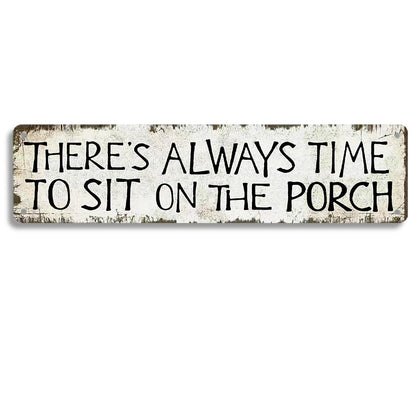 SEHINU farmhouse porch sign with vintage tin look, perfect for cozy entryways.
