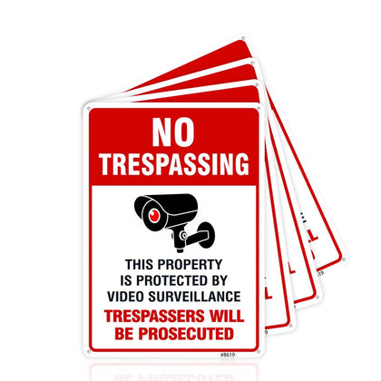 SEHINU video-surveillance no-trespassing sign set enhances property deterrence