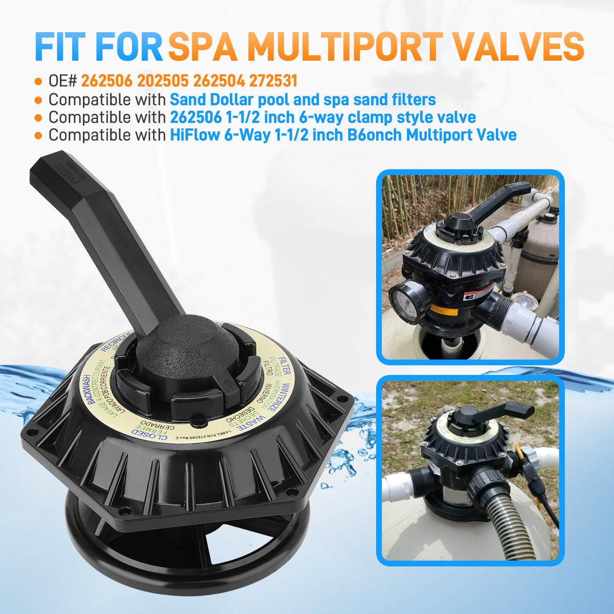 Sejaede 6-Way valve screw holes detail for quick, tool-free installation