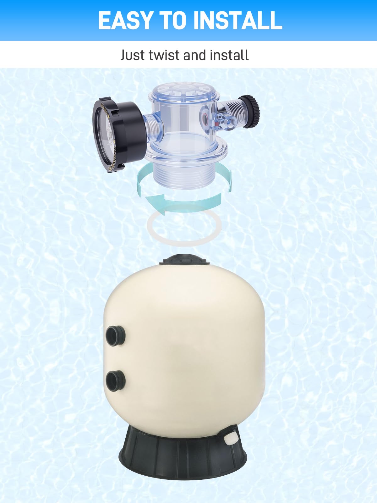 Sejaede clear body air-relief assembly for TR140C helps maintain filter efficiency