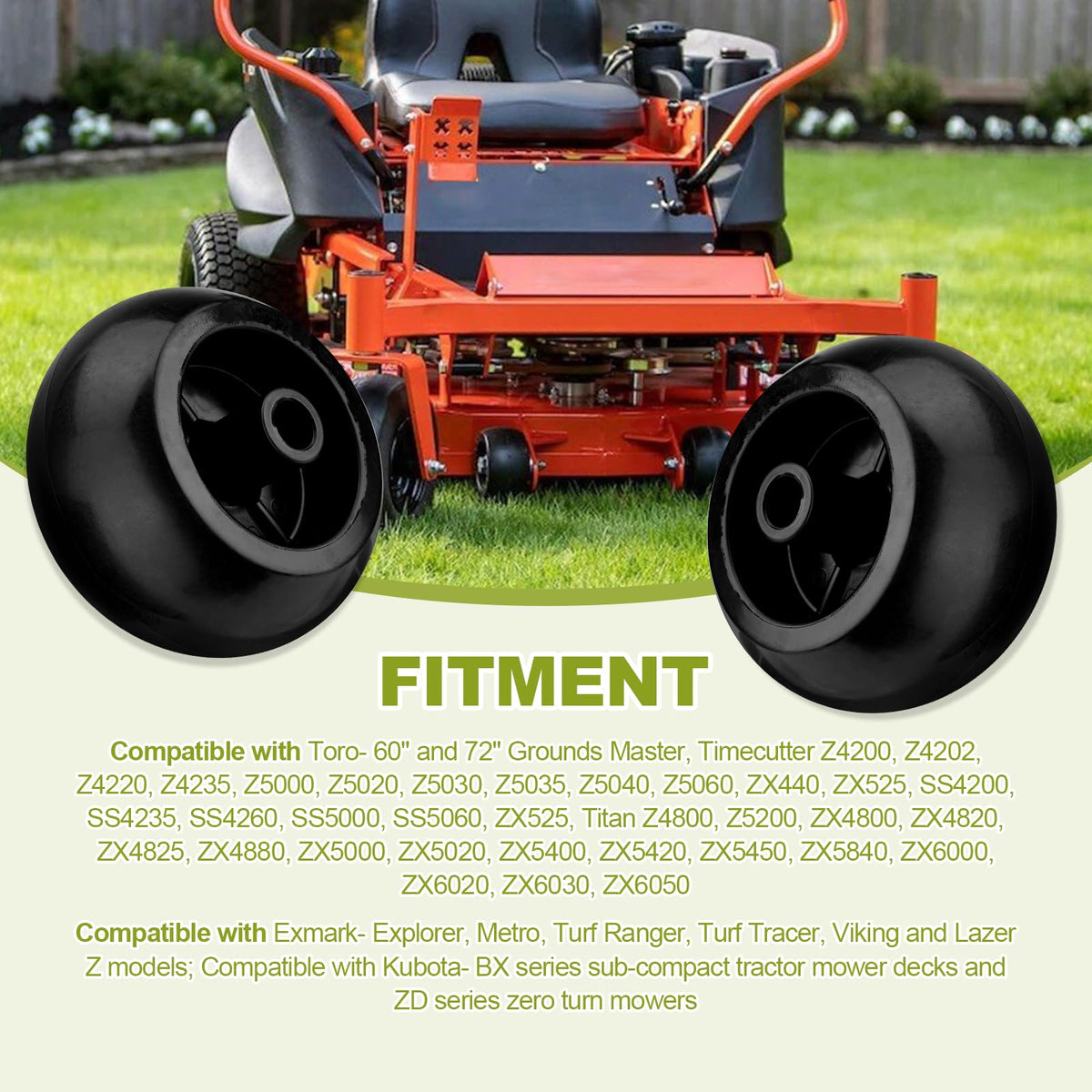 Sejaede deck wheels installed on mower showing level deck