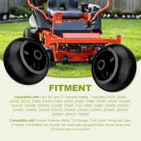 Sejaede deck wheels installed on mower showing level deck