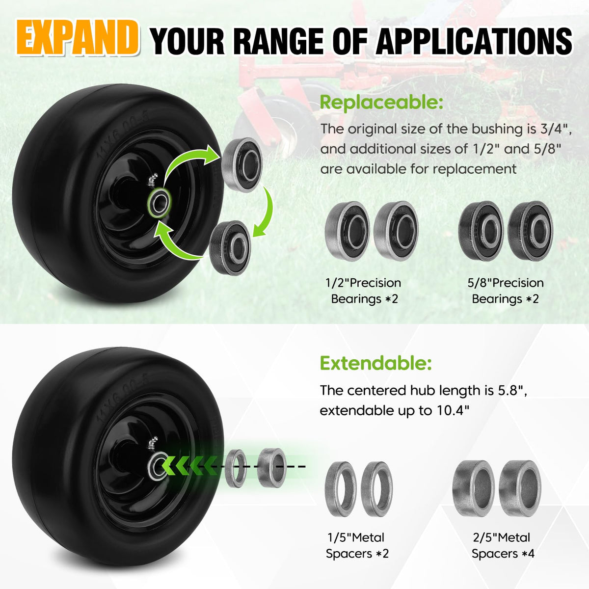 Sejaede precision bearing 3/4 inch ensures stable wheel alignment.