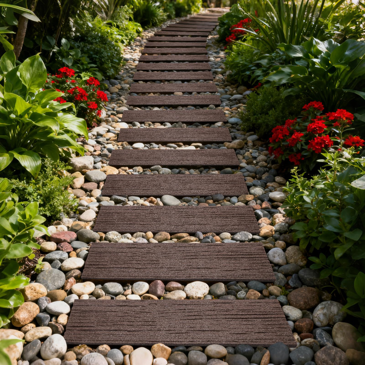 Sekcen easy-install walkway pavers let you set up instant paths.