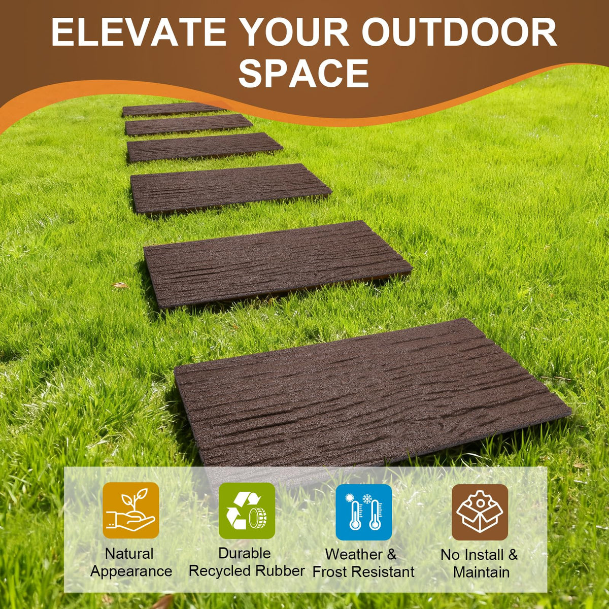 Sekcen recycled rubber pavers offer heavy, slip-resistant footing in all seasons.
