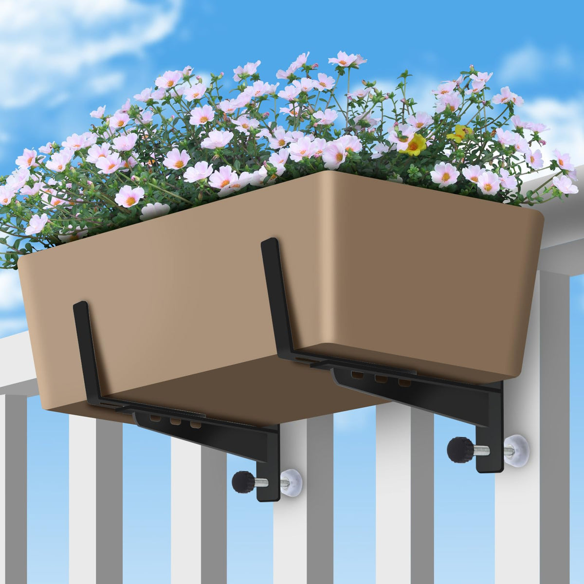 Sekcen window box brackets ideal for deck rails and wall mounting