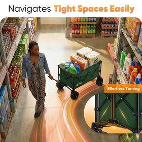 Sekey 150L wagon 360-degree swivel wheels enable precise steering
