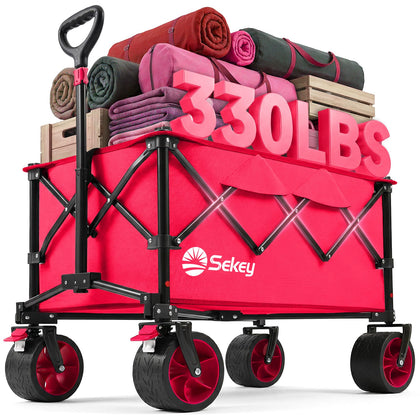 Sekey 150L wagon capacity shown for hauling gear on outdoor trips.