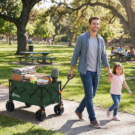 Sekey 150L wagon heavy-duty frame withstands busy outdoor use