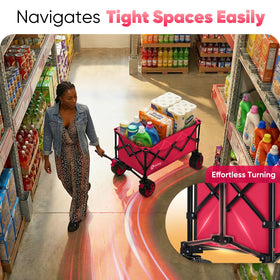 Sekey 360-degree swivel wheels enable smooth turns and responsive handling.