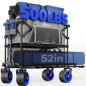 Sekey 500LBS heavy-duty double-decker wagon with extender handles bulky gear