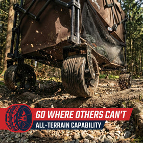 Sekey wagon all-terrain big wheels with brakes on uneven ground