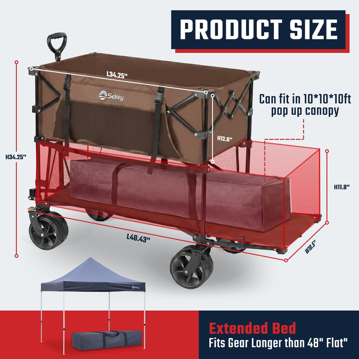 Sekey wagon canopy-fit with 10x10 canopy compatibility for gatherings