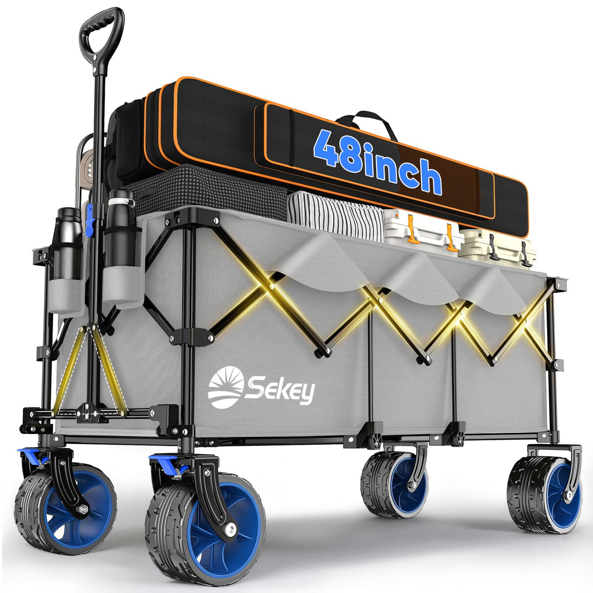 Sekey extended wagon folded compact for easy storage and transport.
