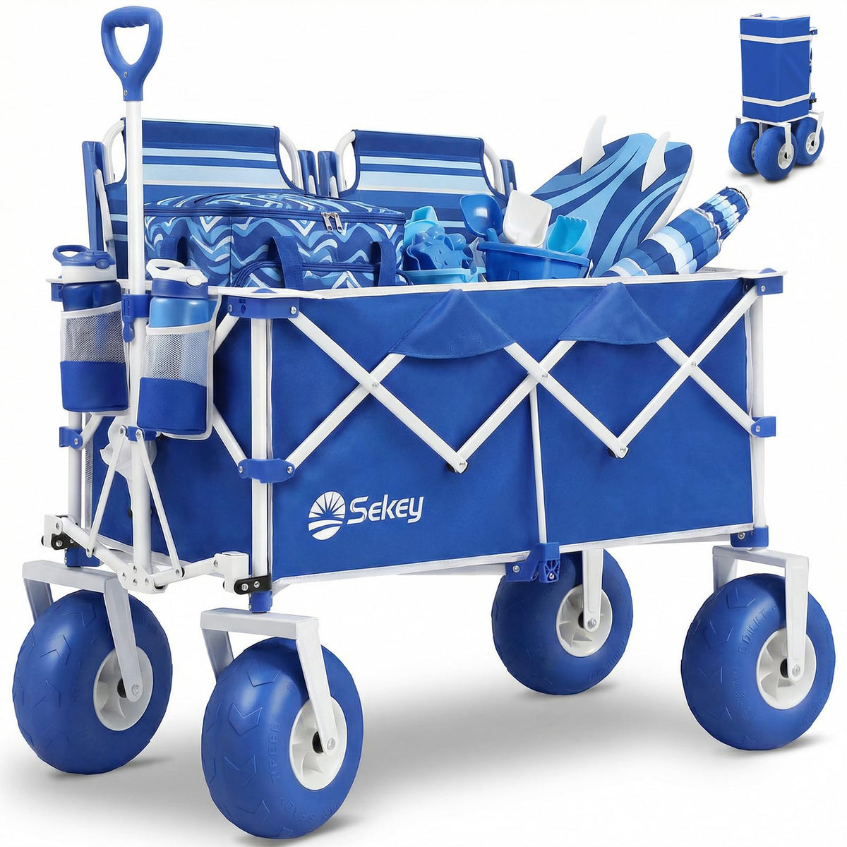 Sekey heavy-duty beach wagon with 600lb capacity for hauling gear