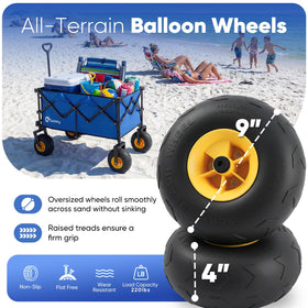 Sekey wagon with 9-inch sand-proof wheels on soft sand