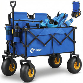 Sekey wagon folded in a car trunk for easy storage and transport
