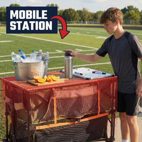 Sekey 10x10 canopy fit-friendly wagon supports organized setups at outdoor gatherings.