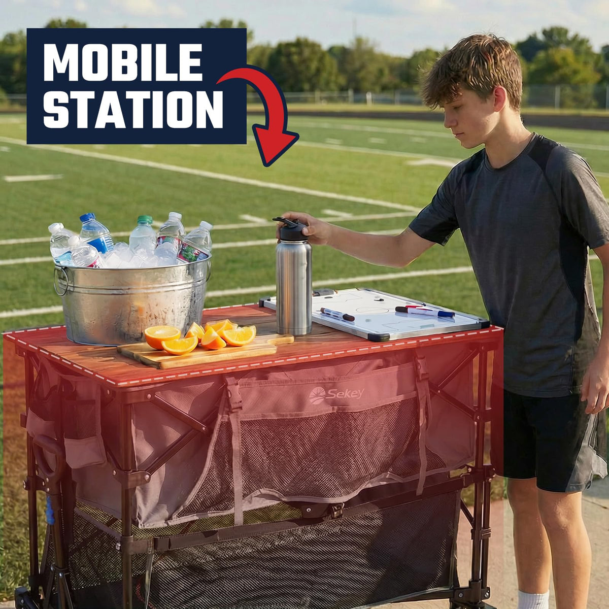 Sekey ready-to-use wagon arrives assembled and unfolds in seconds