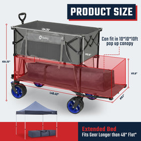 Sekey two-tier design supports sports gear and snacks during events