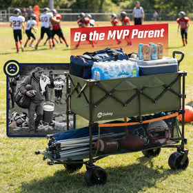 Sekey ready-assembled wagon deploys quickly, saving setup time at parks or camps.